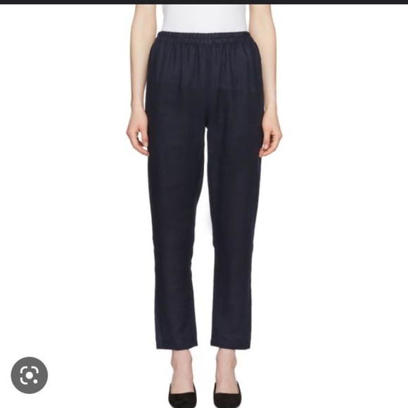 Mansur Gavriel Pants‎ Navy Linen Trousers size S made in Italy minimalist luxury - Picture 1 of 12